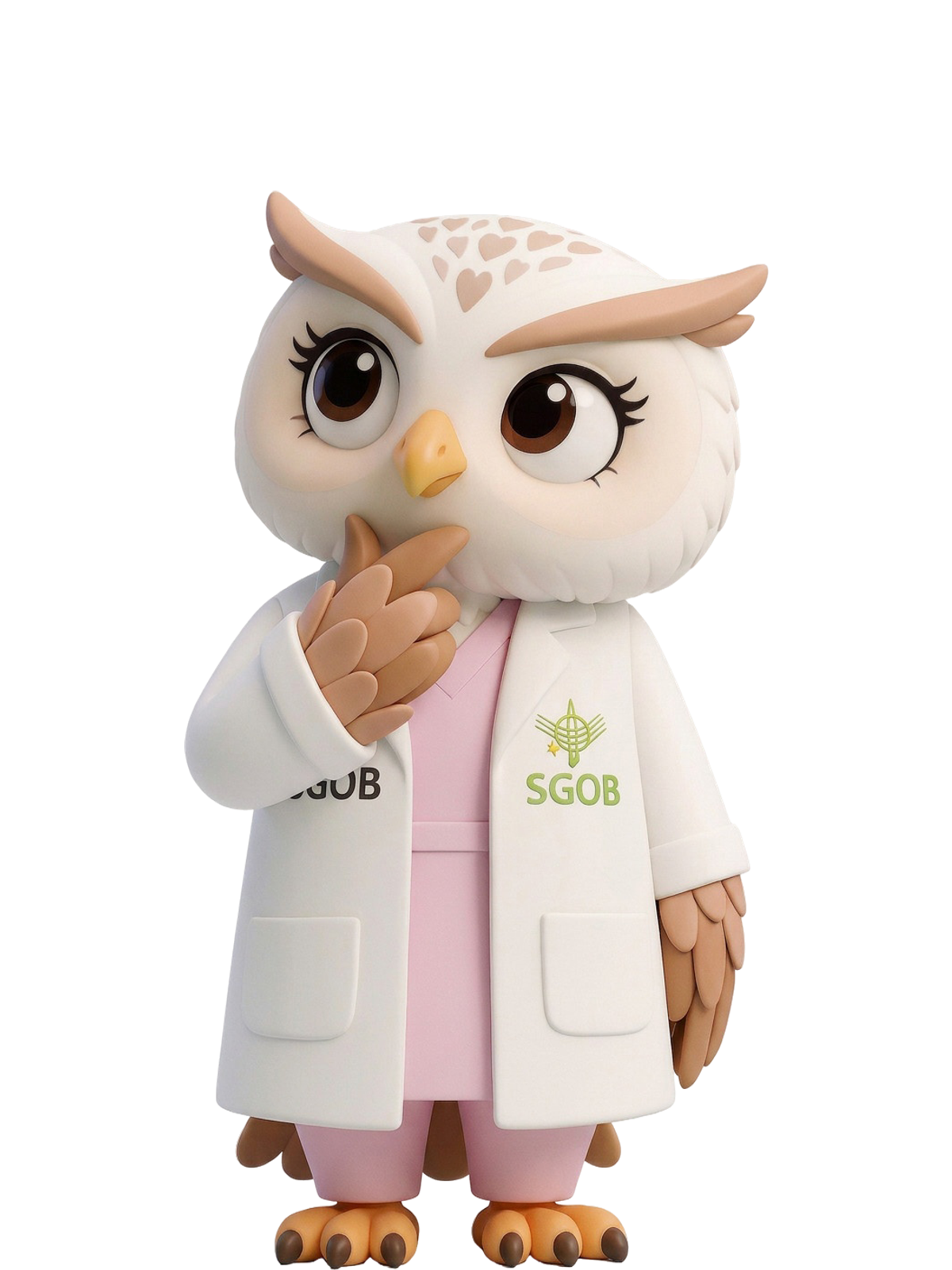Sgobinha, personagem institucional criada pela RNA para a SGOB, em pose institucional